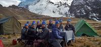 Breakfast with World Expeditions & Peru travel guide Tina - trekking Peru